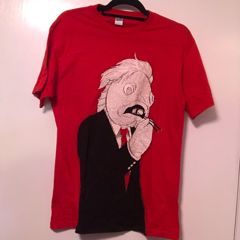 1st Edition Threadless tee “I Love Sushi” - business fish-man eats man